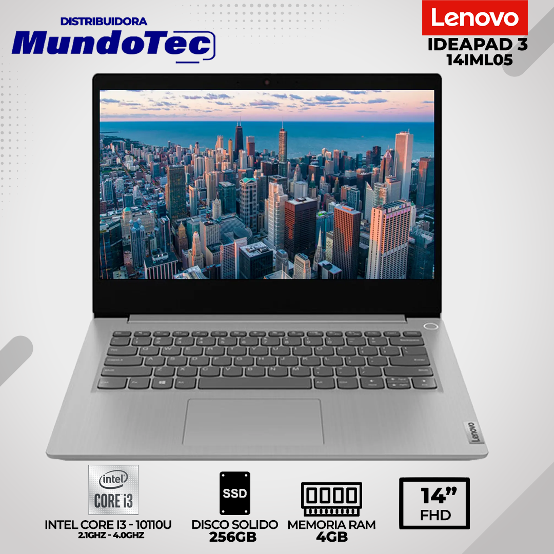 NB LENOVO IDP 3 14IML05 C. I3-10110U 4 GB 256 SD 14 FHD W10 2CEL PLATINUM-GREY
